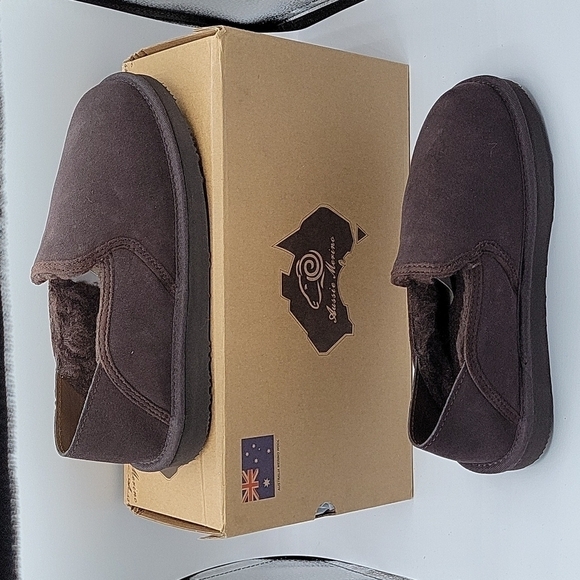 Aussie Merino Byron Suede Slippers Chocolate  Brown 8 main image 7